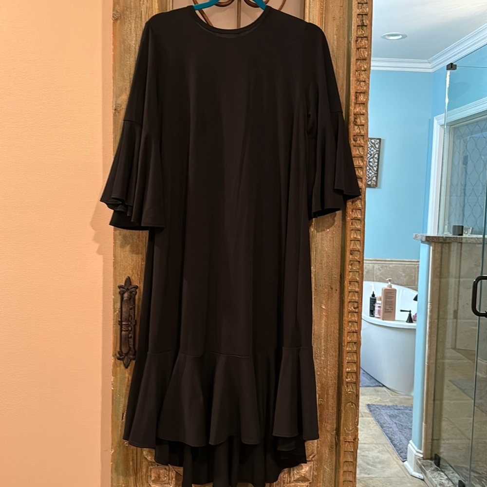 LulaRoe black dress with ruffles
